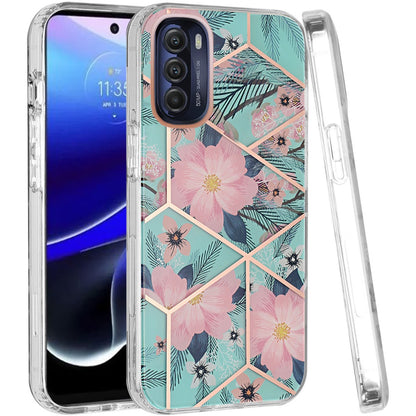 For Motorola Moto G Stylus 5G 2022 Fashion Floral IMD Design Flower Pattern Hybrid Hard PC Rubber TPU Slim Shockproof  Phone Case Cover