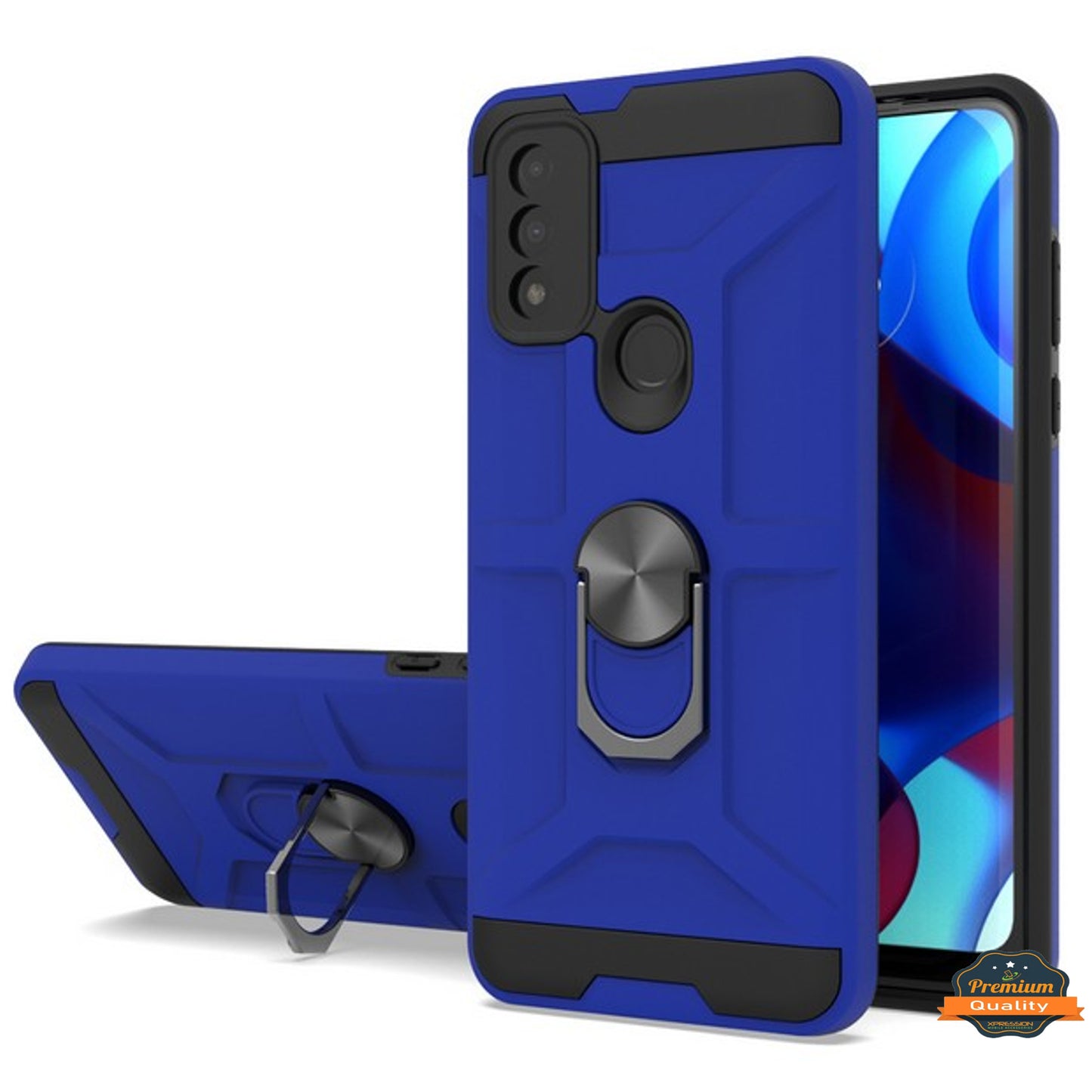 For Motorola Moto G Power 2022 Hybrid Ring Stand [360° Rotatable Ring Holder Magnetic Kickstand] Armor Shockproof Rubber TPU  Phone Case Cover