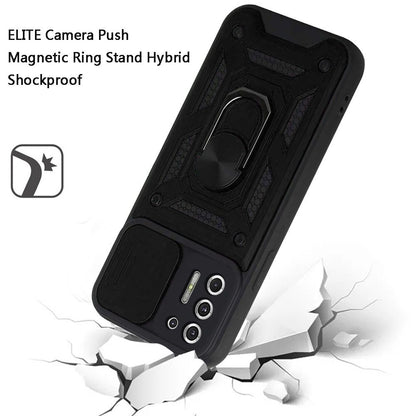 For Motorola Moto G Stylus 2021 (4G) Hybrid Cases with Slide Camera Lens Cover & Ring Holder Kickstand Rugged Dual Layer Hard  Phone Case Cover