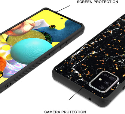 For Apple iPhone 14 (6.1") Marble Fashion Stone Stylish Flake Glitter Bling Hybrid Glossy TPU Rubber Hard PC Protection  Phone Case Cover