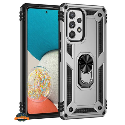For Samsung Galaxy A53 5G Shockproof Hybrid Dual Layer PC + TPU with Ring Stand Metal Kickstand Heavy Duty Armor Shell  Phone Case Cover