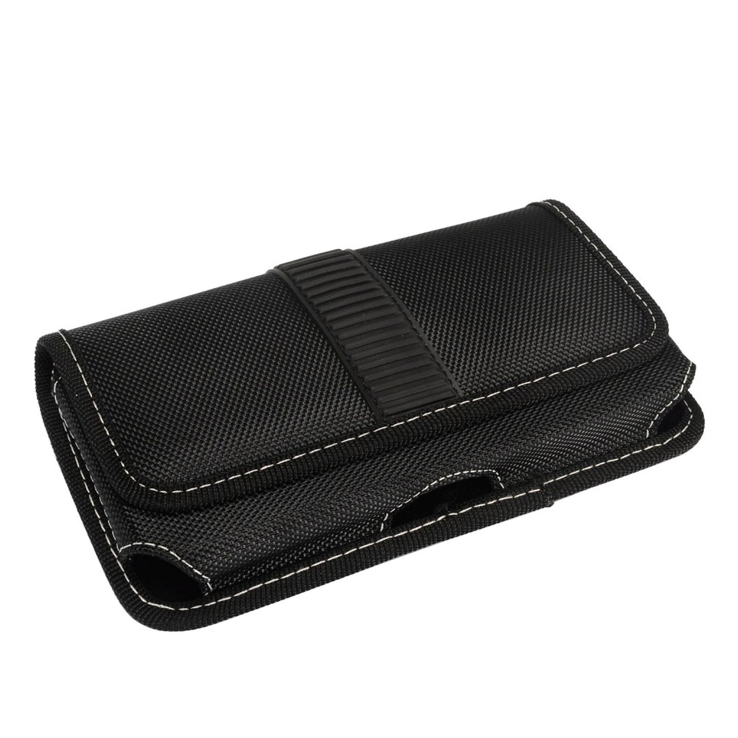 For Nokia C200 Rugged Canvas Cellphone Belt Clip Cover Holster Pouch Holder with Belt Loops Universal Horizontal Carrying Case [Black]