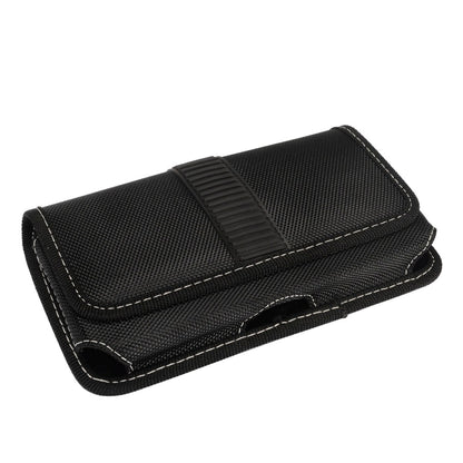 For Nokia C200 Rugged Canvas Cellphone Belt Clip Cover Holster Pouch Holder with Belt Loops Universal Horizontal Carrying Case [Black]