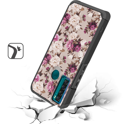 For TCL 20 XE Graphic Design Pattern Hard PC & Soft TPU Silicone Protection 2in1 Hybrid Shockproof Armor Rugged Bumper  Phone Case Cover