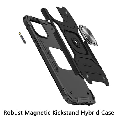 For Samsung Galaxy Note 20 Armor Hybrid with Ring Stand Holder Kickstand Shockproof Heavy-Duty Durable Rugged 2in1 Black Phone Case Cover