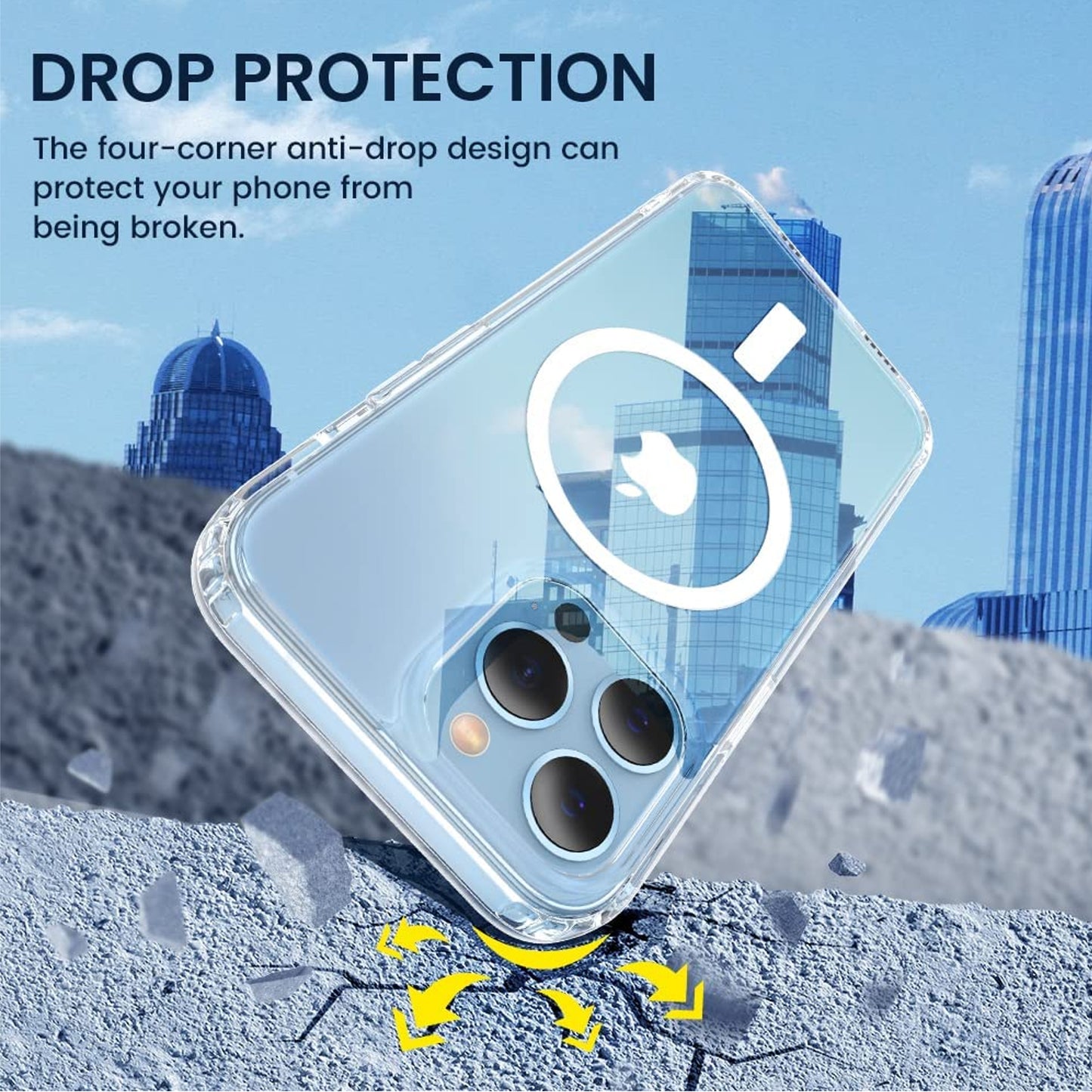 For Apple iPhone 14 /Pro Max Magnetic Case Compatible with Magsafe Wireless Charger & Card Wallet Transparent  Phone Case Cover