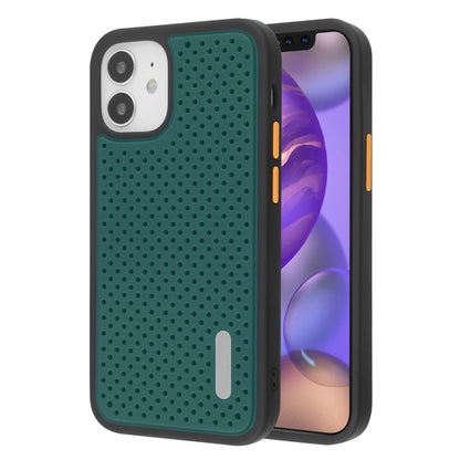 For Apple iPhone 12 Mini (5.4) Dual Layer Hybrid Armor Rubber Soft TPU Hard PC Shockproof Slim Fit Green Phone Case Cover