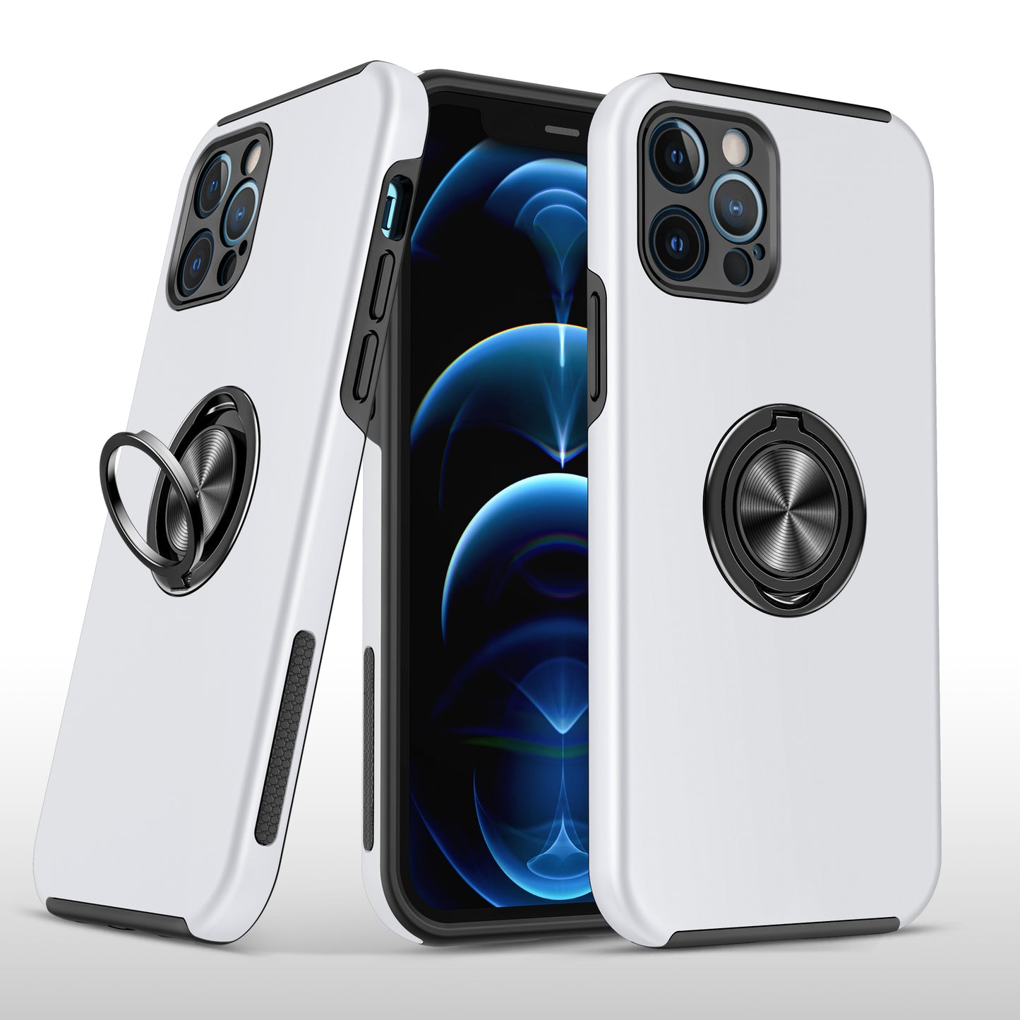 For Apple iPhone SE 3 (2022) SE/8/7 Hybrid 360 Rotatable Invisible Ring Stand Holder Fit Magnetic Car Mount Shockproof Slim  Phone Case Cover