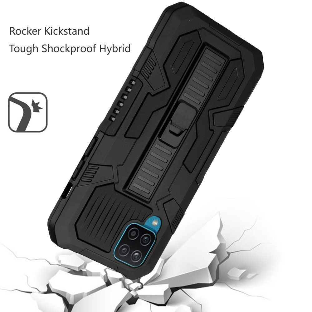 For Samsung Galaxy A12 5G Hybrid Tough Rugged [Shockproof] Dual Layer Protective with Kickstand Military Grade Hard PC + Soft TPU  Phone Case Cover
