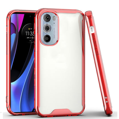 For Motorola Edge+ 2022 /Edge Plus Colored Shockproof Transparent Hard PC Rubber TPU Hybrid Shell Thin Slim Protective  Phone Case Cover