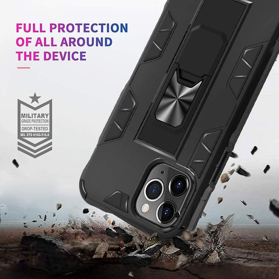 For Apple iPhone 13 /Pro Max Mini with Built-in Slide Kickstand Shockproof Armor Heavy Duty Dual Layer [Military Grade] Protective Rugged Bumper  Phone Case Cover
