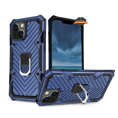 For Apple iPhone 13 Pro (6.1") Stand Ring Holder Finger Loop with Magnetic Grip Kickstand Hybrid Shockproof Armor Hard  Phone Case Cover