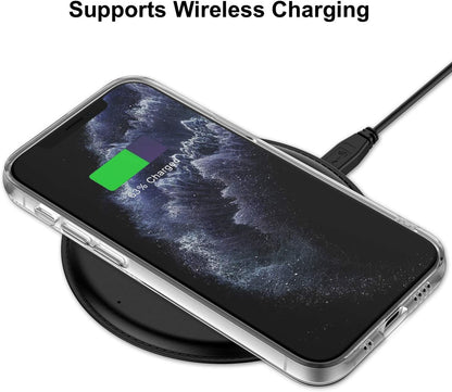 For Apple iPhone 11 (6.1") Transparent Designed Slim Thick Hybrid Hard PC Back and TPU Frame Bumper Protective Matte Black Phone Case Cover