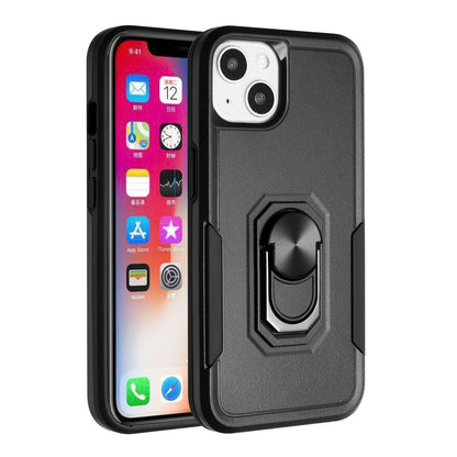 For iPhone 14 Pro (6.1") Hybrid Tough Strong Dual Layer Hard PC TPU with Magnetic Ring Stand Heavy-Duty Armor Design  Phone Case Cover