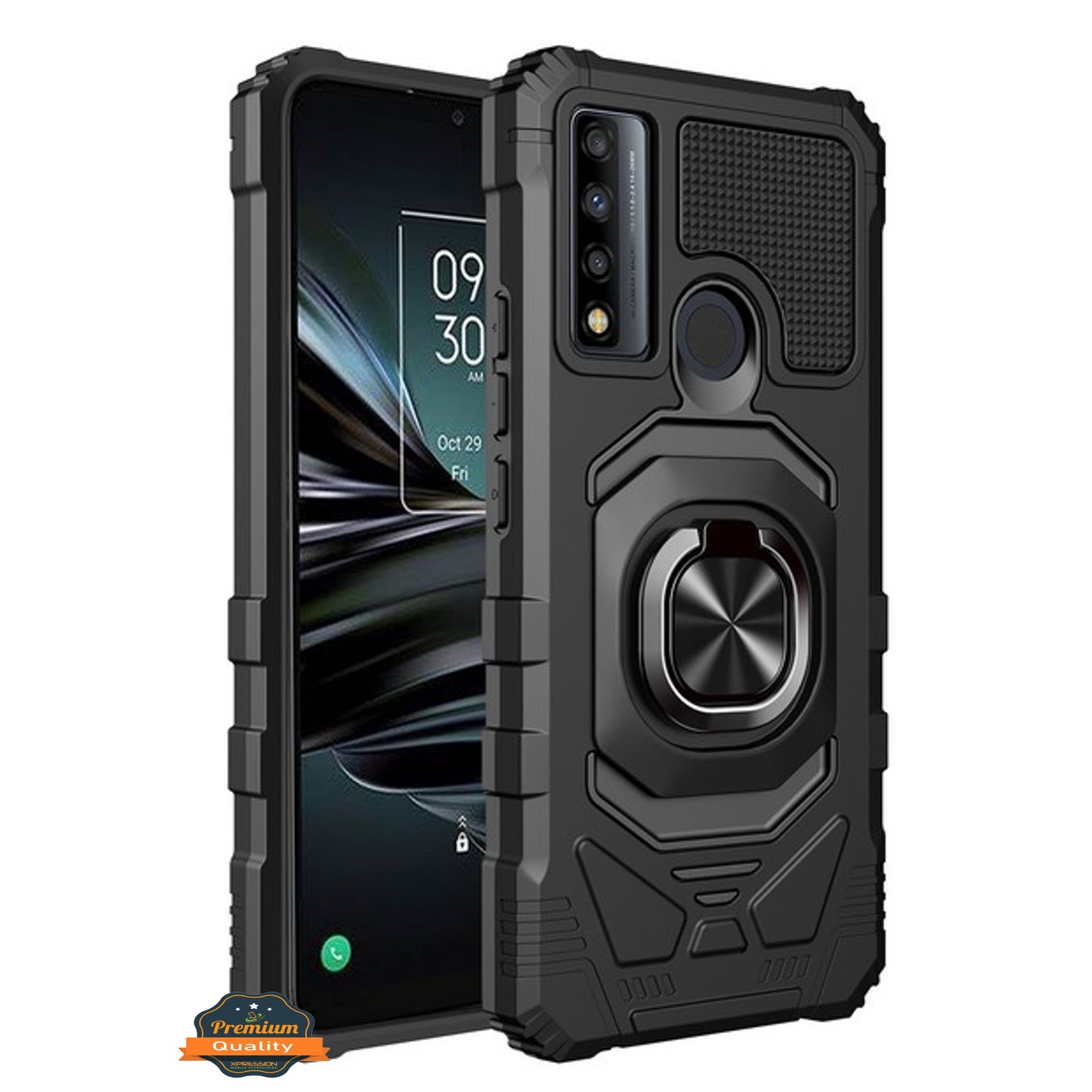 For Wiko Voix Premium Hybrid Magnetic Car Mount Ring Kickstand Stand Holder Armor Protective [Military Grade]  Phone Case Cover