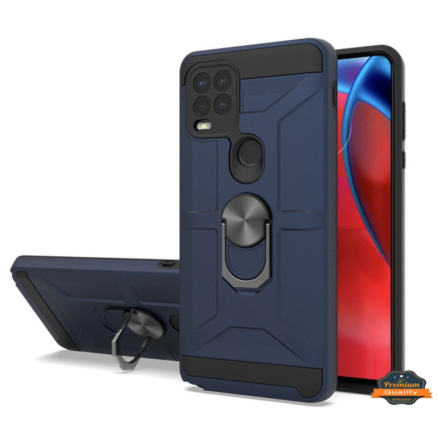For Samsung Galaxy A12 5G Hybrid Ring Stand [360° Rotatable Ring Holder Magnetic Kickstand] Shockproof Hard Rubber TPU  Phone Case Cover