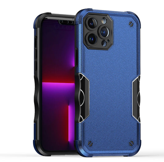 For Apple iPhone 14 Pro (6.1") Slim Tough Shockproof Hybrid Heavy Duty Dual Layer TPU Bumper Rugged Rubber Armor Blue Phone Case Cover