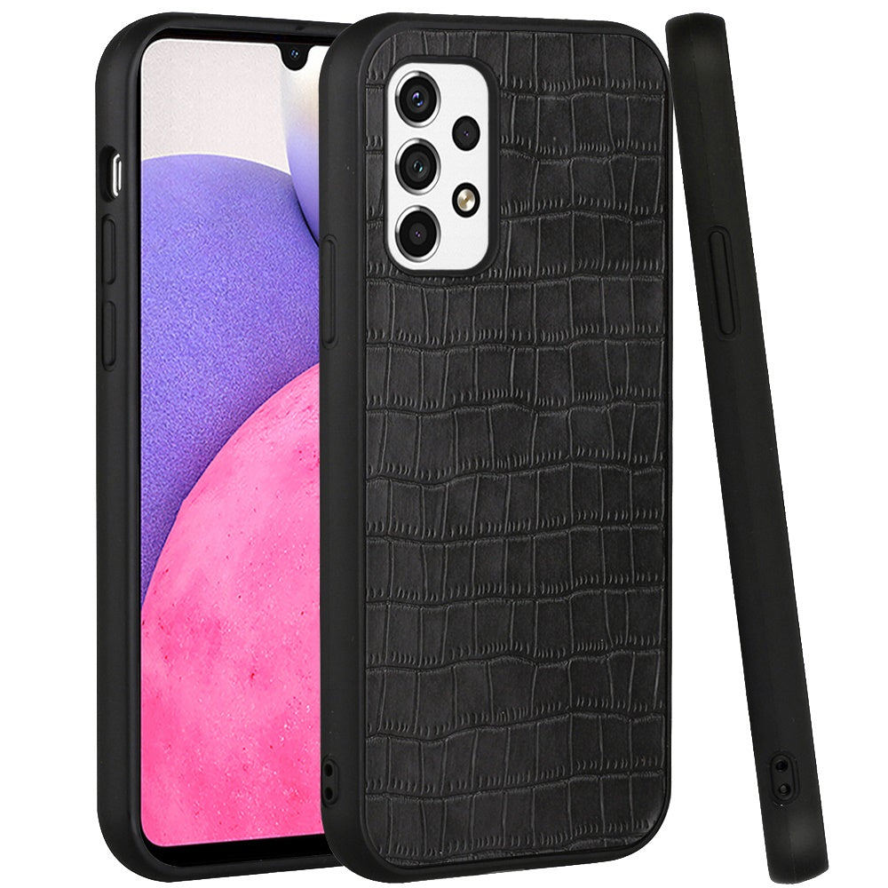 For Samsung Galaxy A33 5G Ultra Slim Thin PU Leather Crocodile Flip Snap On Hybrid Shockproof TPU PC Hard Shell Durable  Phone Case Cover