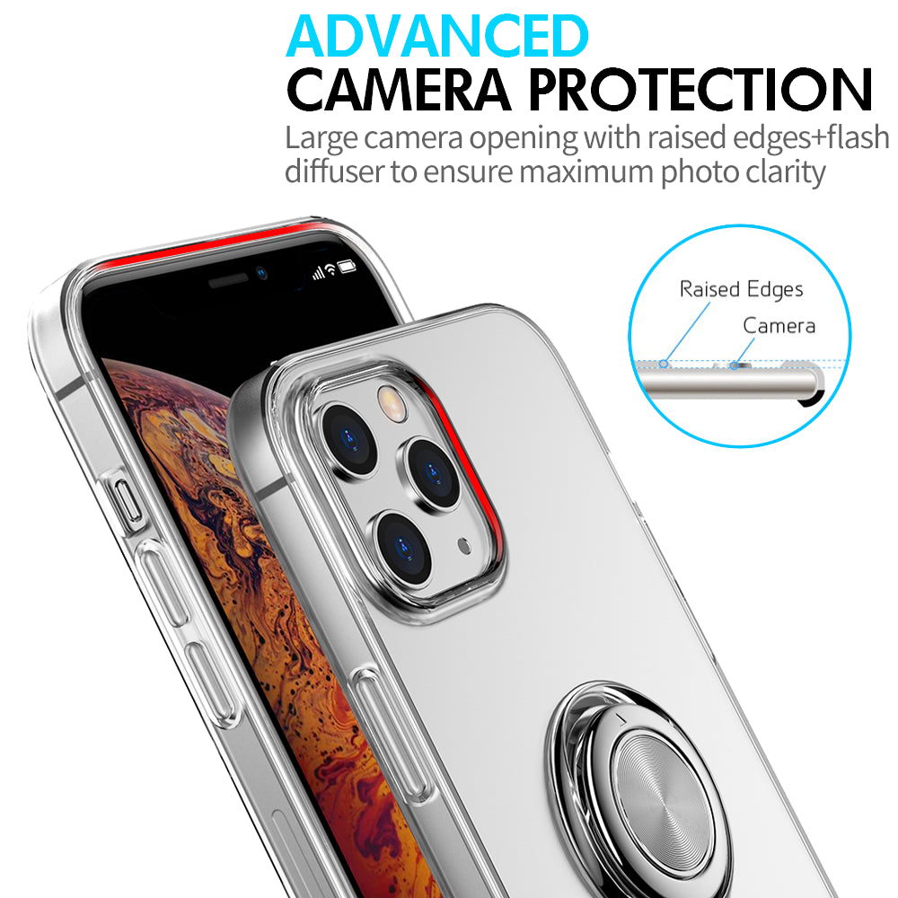 For Apple iPhone 14 /Pro Max Hybrid with Invisible Ring Kickstand, Protective TPU & Hard Shock -Absorbing  Phone Case Cover