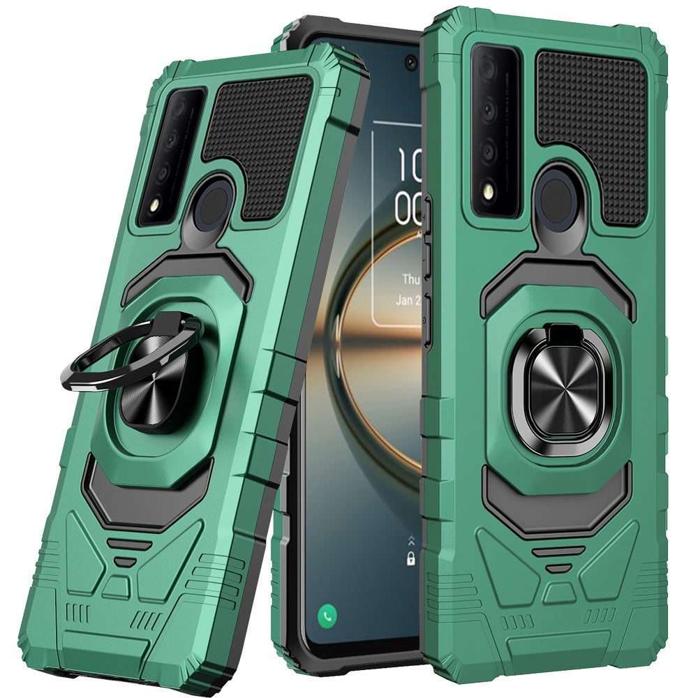 For BLU G91 MAX Hybrid 2in1 Dual Layer with Rotate Magnetic Ring Stand Holder Kickstand, Rugged Shockproof Protective  Phone Case Cover