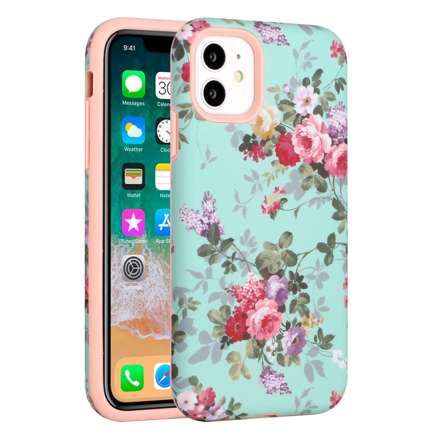 For Apple iPhone 14 Plus 6.7" Bliss Floral Stylish Design Hybrid Rubber TPU Hard PC Shockproof Armor Slim Fit  Phone Case Cover