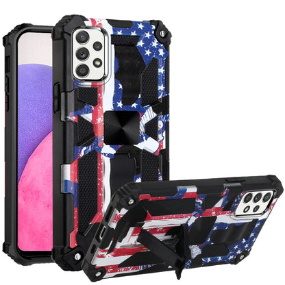 For Samsung Galaxy A33 5G Heavy Duty Hybrid Camouflage [Military Grade] Rugged Protective Fit Magnetic Car Mount Stand  Phone Case Cover