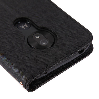 For Alcatel T-Mobile Revvlry PU Leather Wallet with Credit Card Holder Storage Folio Flip Pouch Stand Black Phone Case Cover