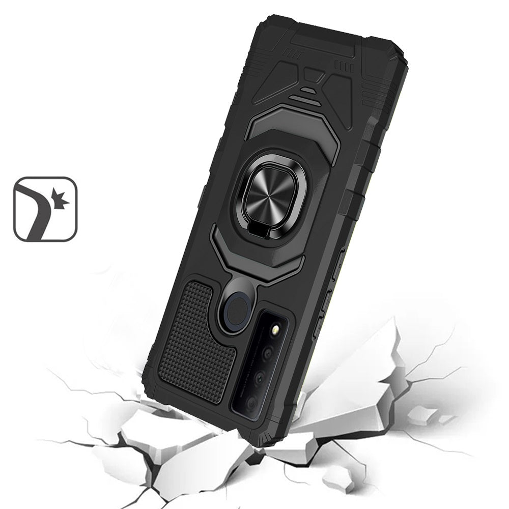 For BLU G91 MAX Hybrid 2in1 Dual Layer with Rotate Magnetic Ring Stand Holder Kickstand, Rugged Shockproof Protective  Phone Case Cover