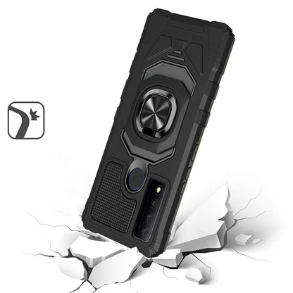 For BLU G91 MAX Hybrid 2in1 Dual Layer with Rotate Magnetic Ring Stand Holder Kickstand, Rugged Shockproof Protective  Phone Case Cover