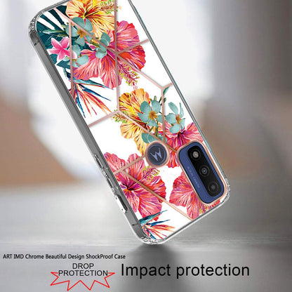 For Motorola Moto G Pure Fashion Art Floral IMD Design Beautiful Flower Pattern Hybrid Hard PC Rubber TPU Slim Hard Back  Phone Case Cover