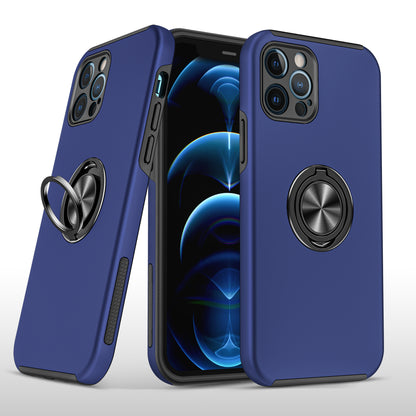 For Apple iPhone 13 Pro (6.1") Hybrid 360 Degree Rotatable Metal Invisible Ring Stand Holder Fit Magnetic Car Mount Shockproof Slim  Phone Case Cover