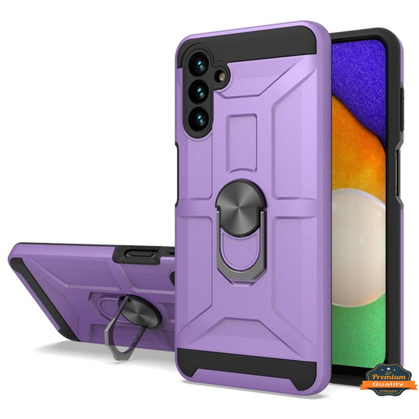 For Samsung Galaxy A13 5G Hybrid Ring Stand [360° Rotatable Ring Holder Magnetic Kickstand] Shockproof Hard Rubber TPU  Phone Case Cover