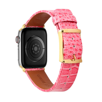 For Apple Watch Size 38/40/41mm Genuine Leather Replacement Band Strap Hybrid Wristbands Design Gold Buckle for iWatch Series 7/SE/6/5/4/3/2/1  Phone Case Cover