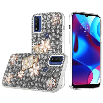 For Motorola Moto G Power 2022 Bling Clear Crystal 3D Full Diamonds Luxury Sparkle Transparent Rhinestone Hybrid Bumper  Phone Case Cover