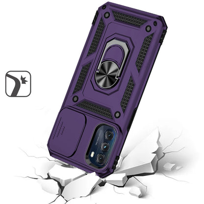 For Apple iPhone 11 (6.1") Hybrid Cases with Stand, Camera Lens Protection & 360° Rotate Ring, Shockproof, Soft Bumper Purple Phone Case Cover
