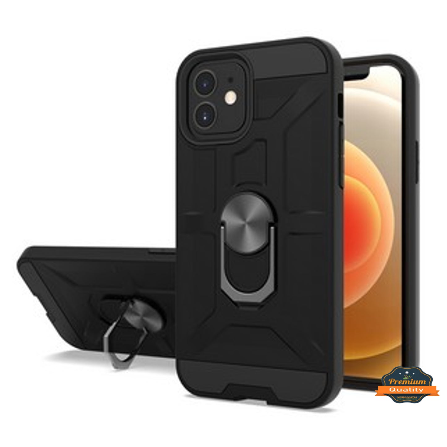 For Samsung Galaxy A03s (2022) Hybrid Ring Stand [360° Rotatable Ring Holder Magnetic Kickstand] Armor Shockproof Rubber TPU Hard  Phone Case Cover