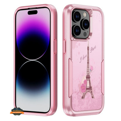 For Apple iPhone 14 /Plus Pro Max Pattern Design Hybrid Bumper Rugged Dual Layer Heavy-Duty Military-Grade  Phone Case Cover