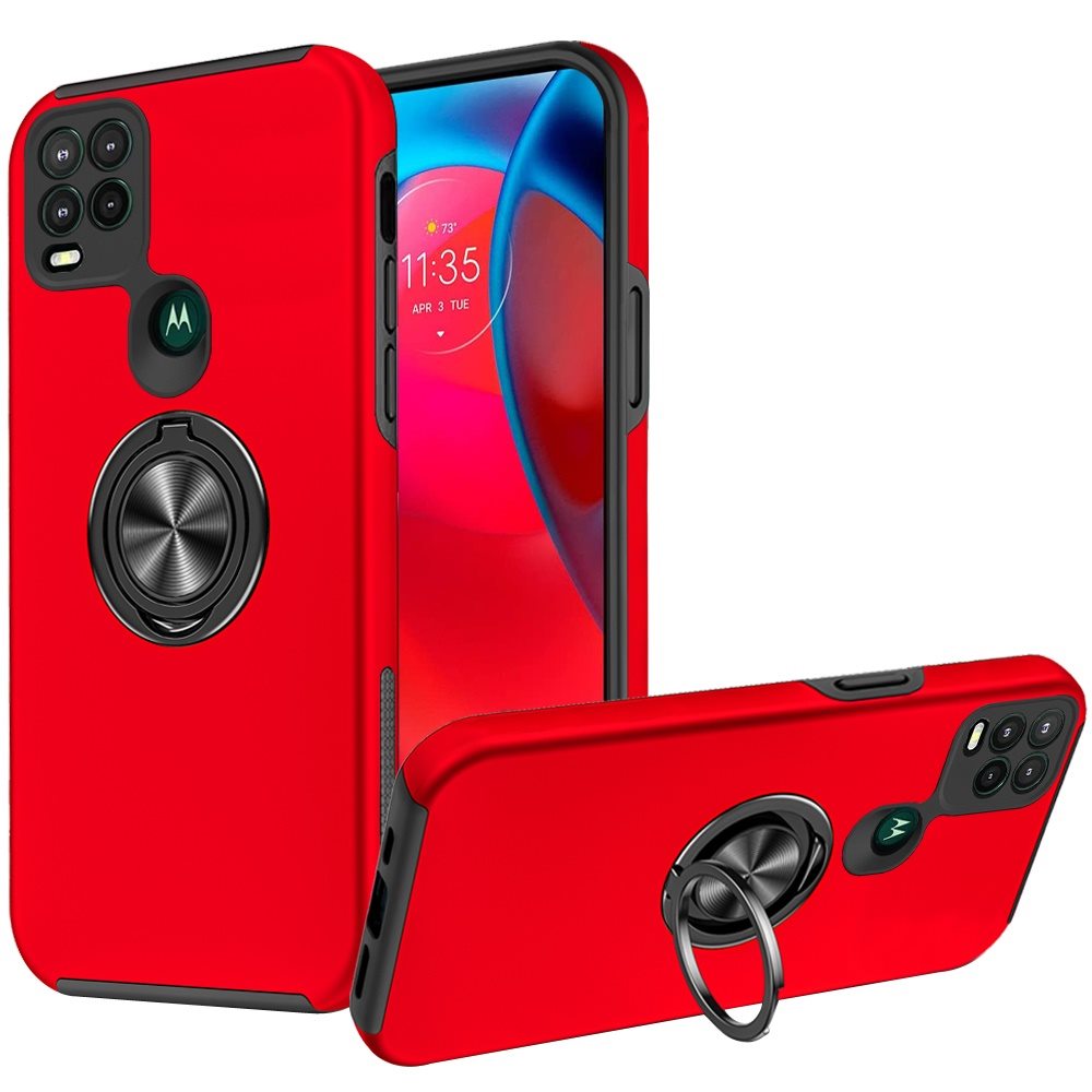 For Motorola Moto G Stylus 5G 2021 Hybrid 360 Rotatable Invisible Ring Stand Holder Fit Magnetic Car Mount Shockproof Slim  Phone Case Cover