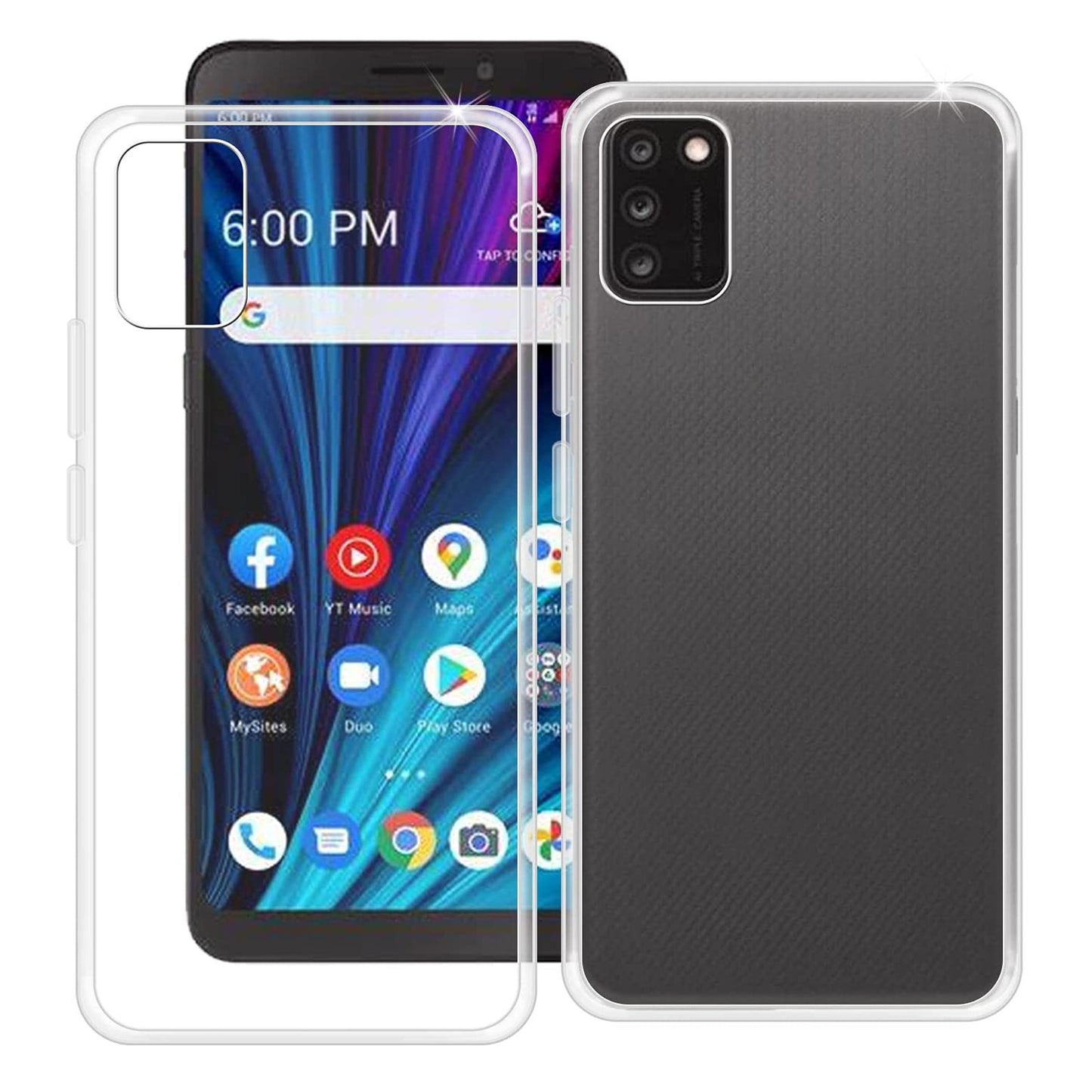 For BLU View 3 (B140DL) Slim Transparent Protective Hybrid TPU Rubber Corner Bumper with Raised Edges Shock Absorption Clear Phone Case Cover
