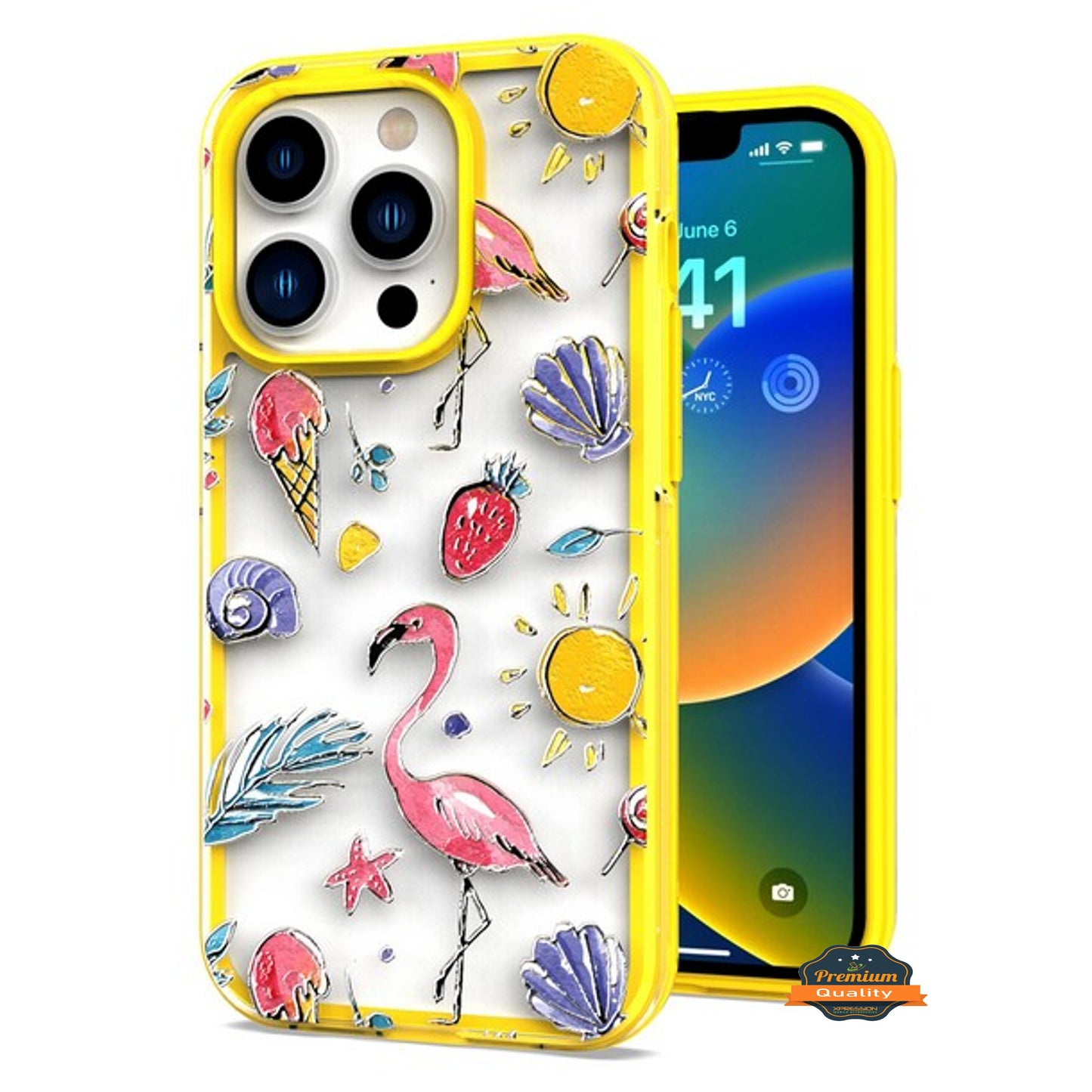 For Apple iPhone 14 Plus (6.7") Fashion Pattern Design Shockproof Protection TPU Rubber Frame and Hard Back Slim  Phone Case Cover