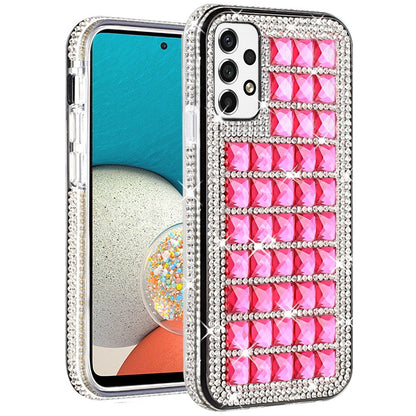For Samsung Galaxy A53 5G Fashion Luxury 3D Bling Diamonds Rhinestone Jeweled Shiny Crystal Hybrid TPU Bumper Hard  Phone Case Cover