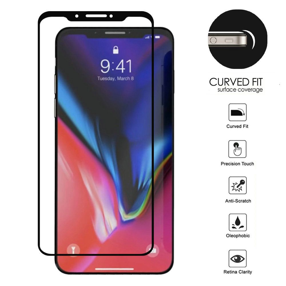 For Apple iPhone SE 3 (2022) Screen Protector Tempered glass Protective Film [3D Curved Full Coverage] [9H Hardness] [No bubbles] [Case Friendly] Clear Black Screen Protector