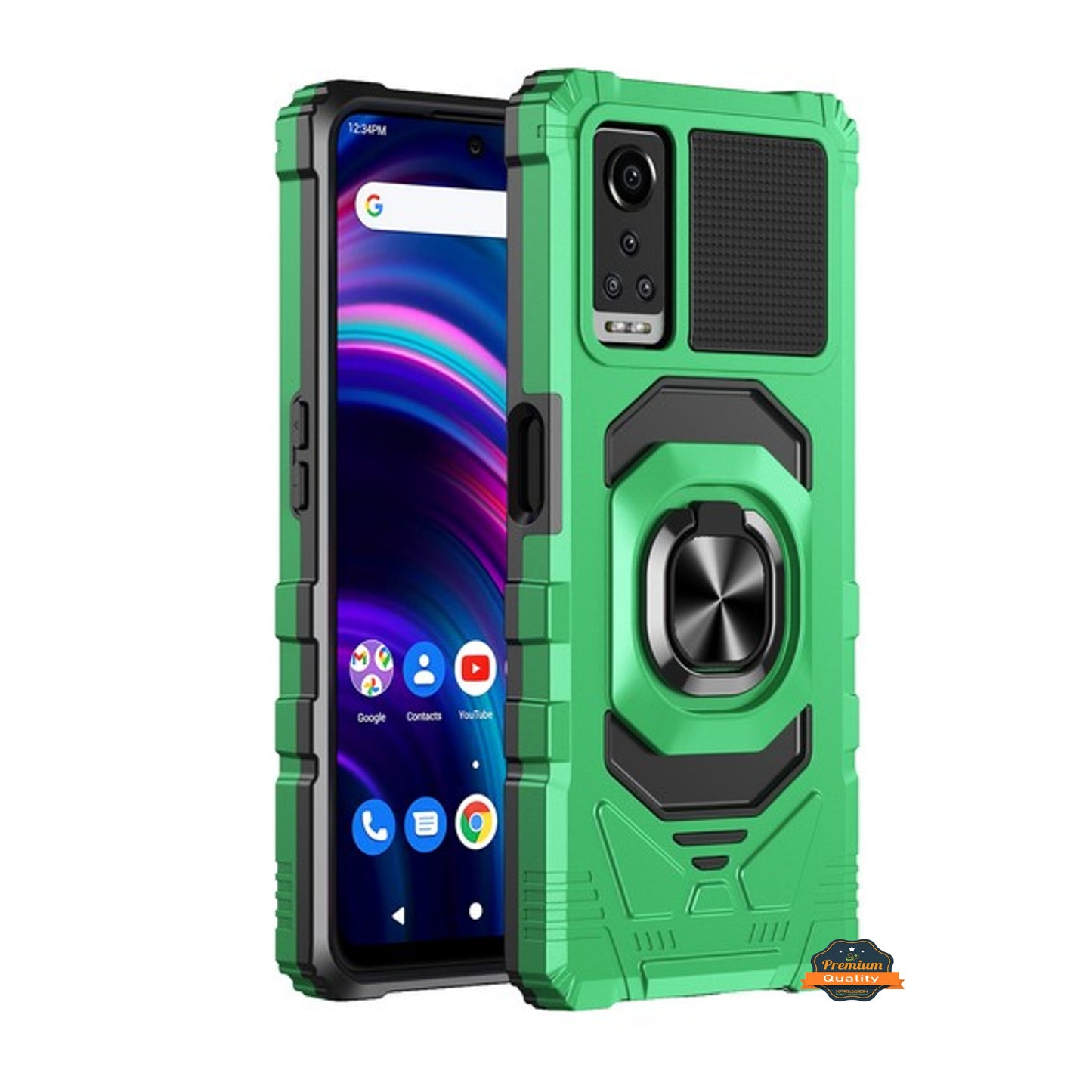 For BLU G91 MAX Hybrid Magnetic Car Mount Ring Kickstand Stand Holder Full-Body Armor Hard Protective [Military Grade]  Phone Case Cover