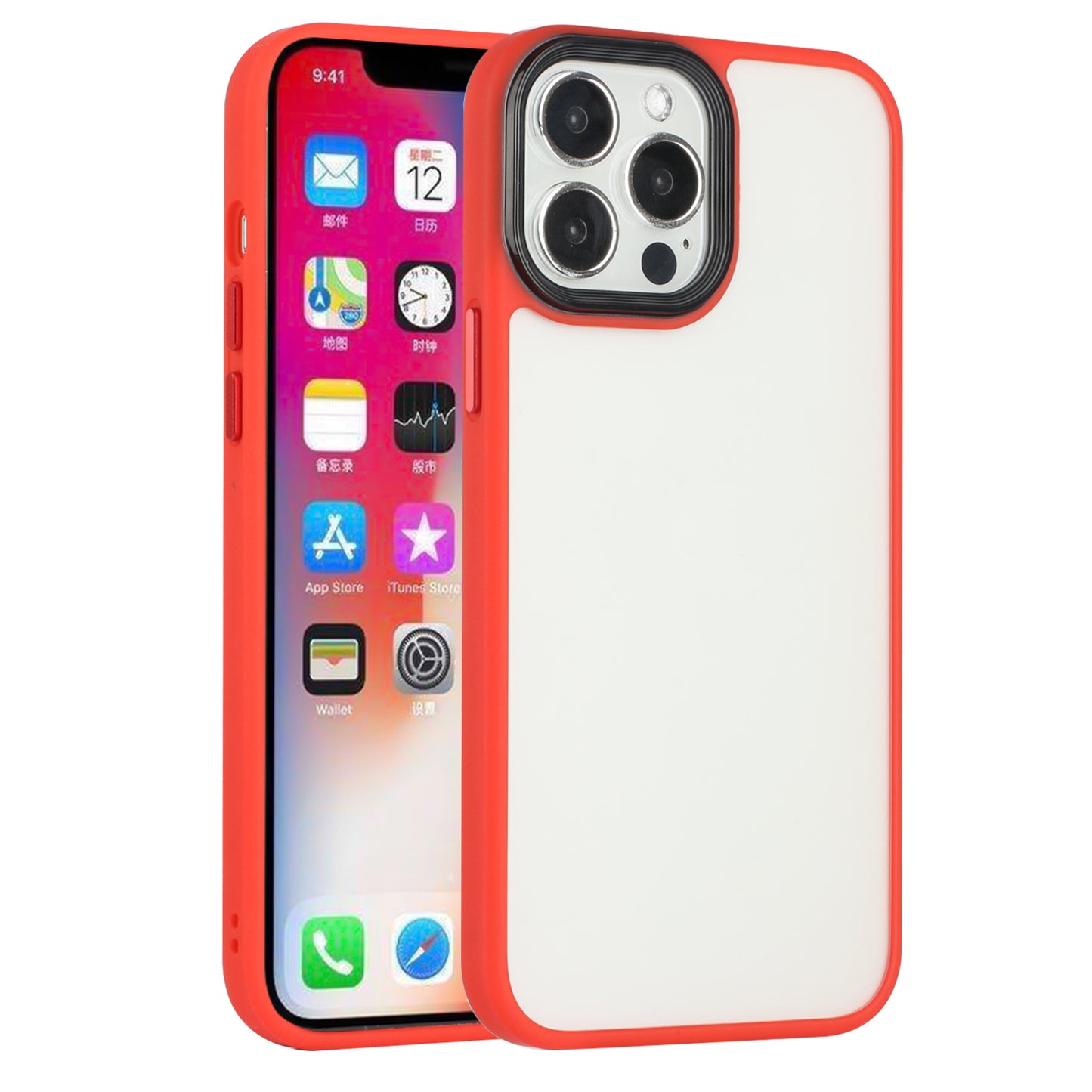 For Apple iPhone 14 /Plus Pro Max Transparent Back Hybrid Shockproof Protection Color TPU Frame Hard PC Slim  Phone Case Cover