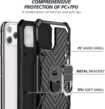 For Apple iPhone 13 Pro (6.1") Stand Ring Holder Finger Loop with Magnetic Grip Kickstand Hybrid Shockproof Armor Hard  Phone Case Cover