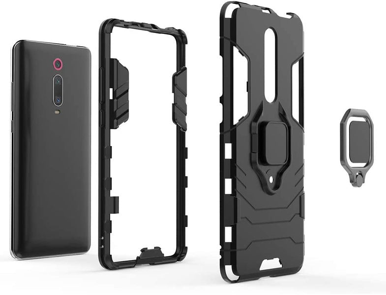 For Samsung Galaxy A03s (2022) Hybrid Heavy Duty Armor Protective Bumper with 360° Degree Ring Holder Kickstand [Military-Grade]  Phone Case Cover