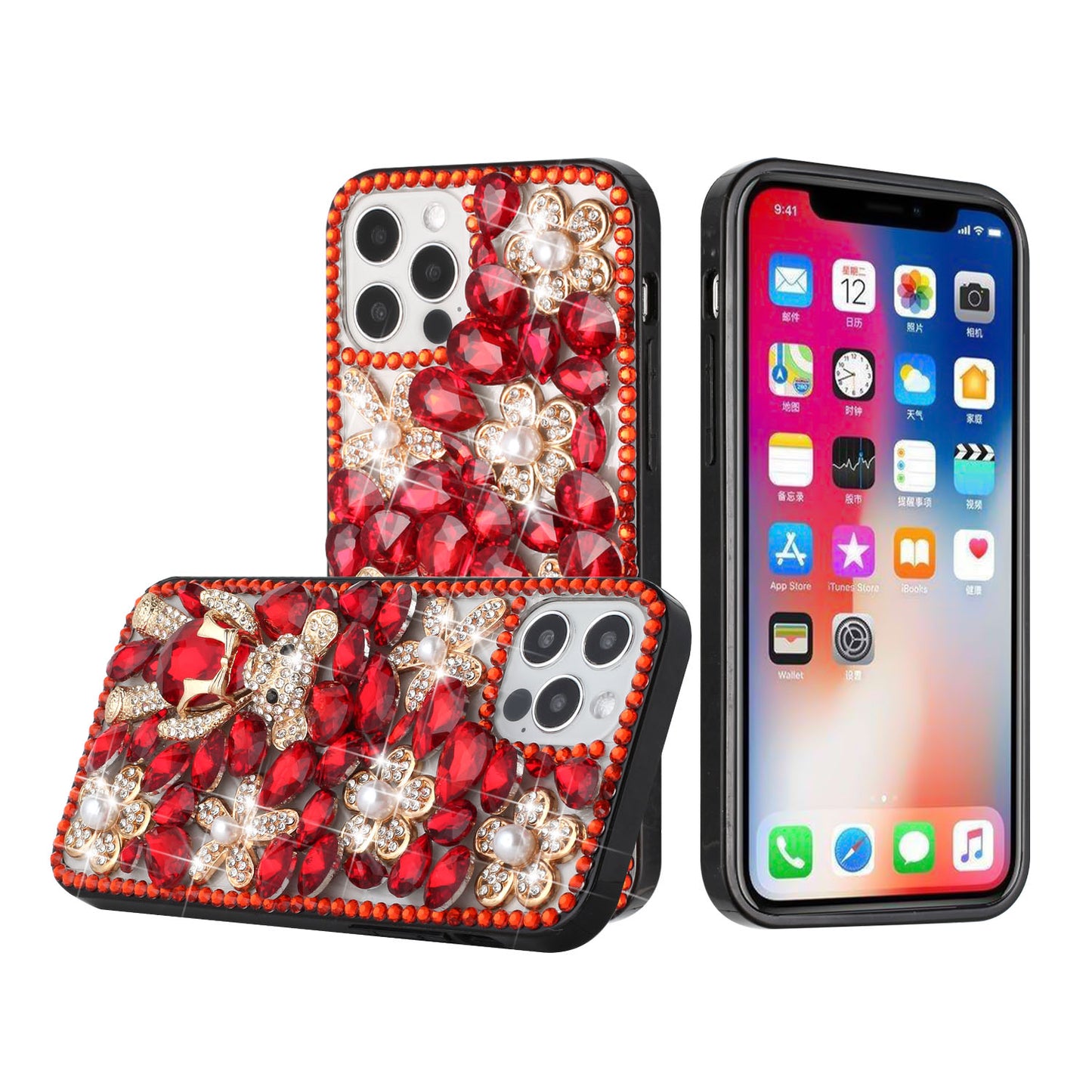 For Samsung Galaxy A33 5G Bling Crystal 3D Full Diamonds Luxury Sparkle Transparent Rhinestone Glitter Hybrid Bumper  Phone Case Cover
