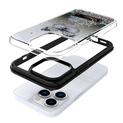 For Samsung Galaxy A53 5G Butterfly Smile Glitter Bling Sparkle Epoxy Glittering Shining Hybrid Hard PC TPU Silicone  Phone Case Cover