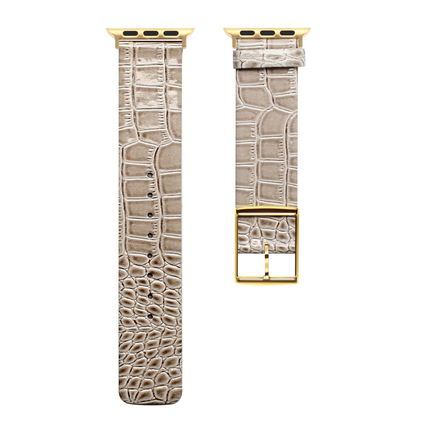 For Apple Watch Size 38/40/41mm Genuine Leather Replacement Band Strap Hybrid Wristbands Design Gold Buckle for iWatch Series 7/SE/6/5/4/3/2/1  Phone Case Cover
