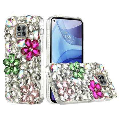 For Samsung Galaxy S21 Plus Bling Clear Crystal 3D Full Diamonds Luxury Sparkle Rhinestone Hybrid Protective Pink/ Neon Green Phone Case Cover